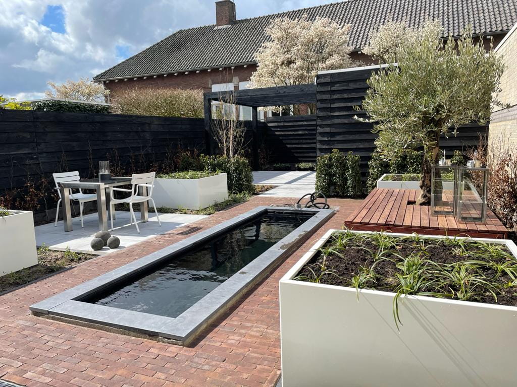 Moderne tuin aangelegd door Luijkx Hoveniers